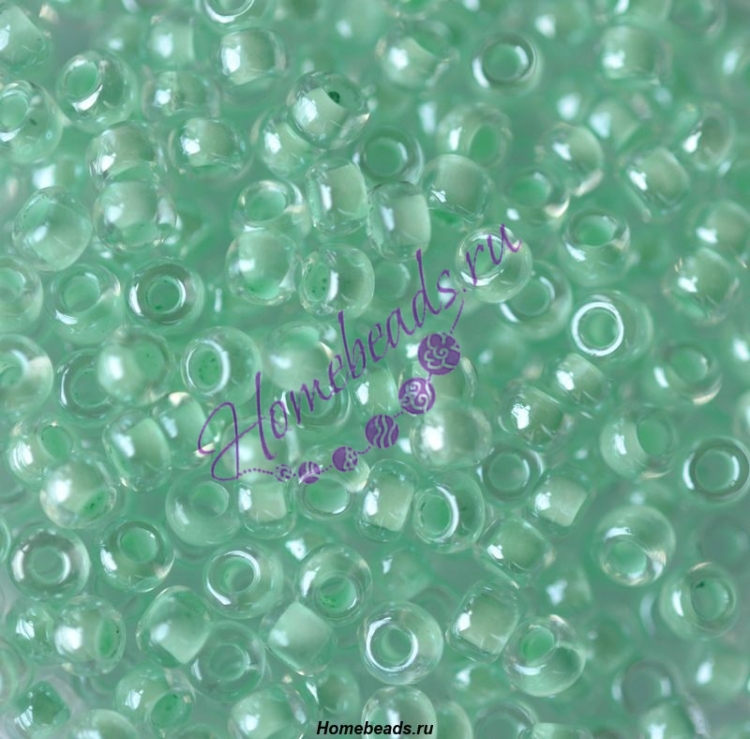 Бисер Чехия, прозрачный с прокрасом, зеленый, 38652