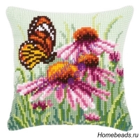 Набор для вышивания подушки Vervaco PN-0144840 "Рудбекия с бабочкой"