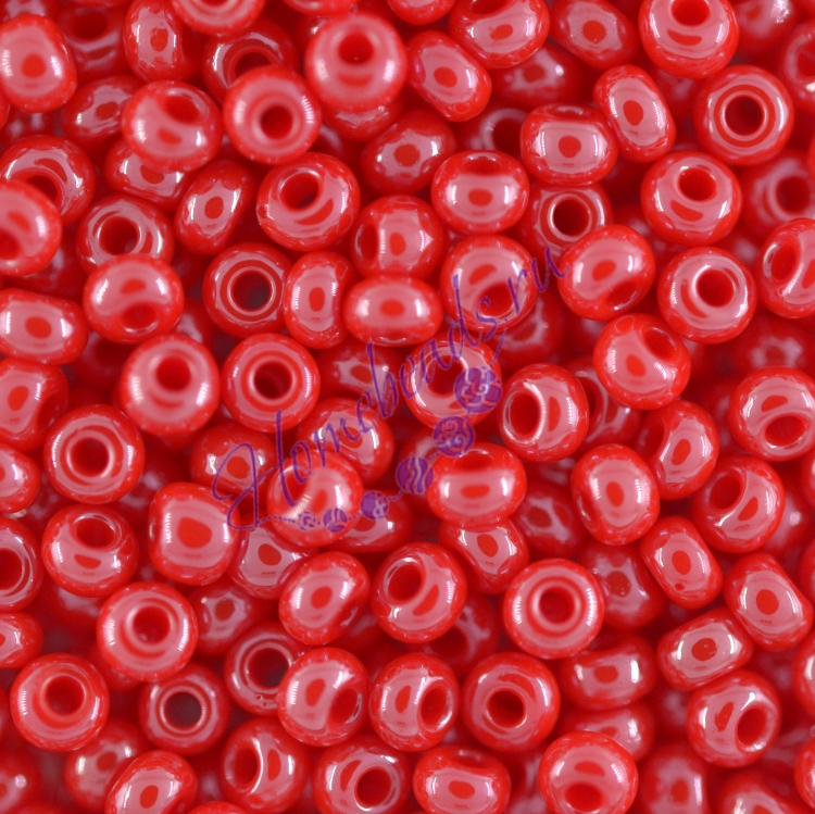 Бисер Чехия, керамический блестящий, красный, 98170