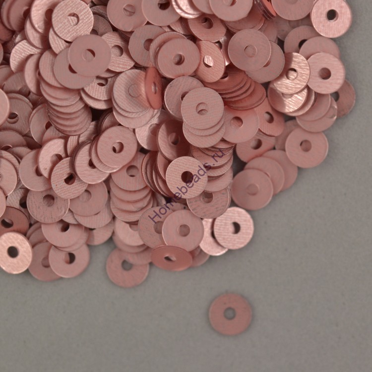 Пайетки плоские, 4 мм, цвет: 1713 розовый