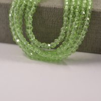 "Биконус" граненые стеклянные бусины на нити, светло-зеленый