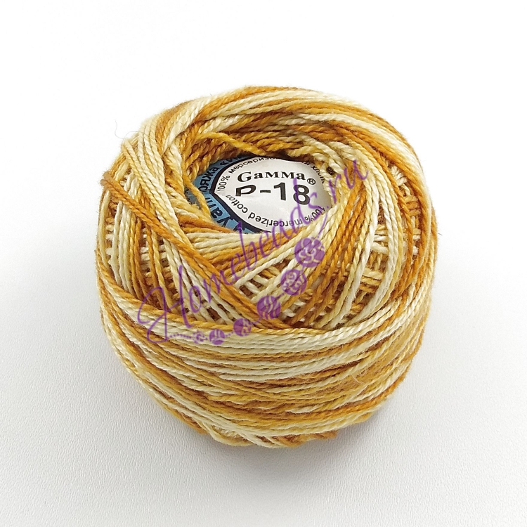 Пряжа для вязания "Ирис" меланж Цвет: Р-18 светло-коричневый - белый 10г