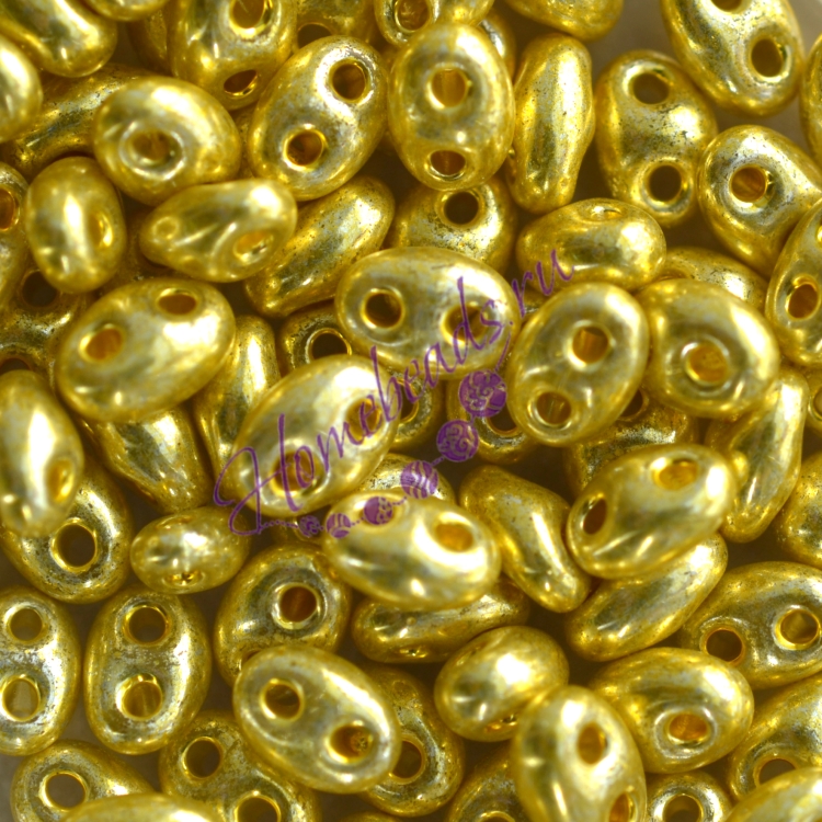 Твин Чехия 2,5*5 мм, металлик, золото, 18181