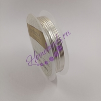 Ювелирная медная проволока для рукоделия, 1.0 мм, 1,5 метра, цвет: светлое серебро