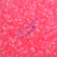 Бисер Glace (В-44), прозрачный с цветной линией, розовый