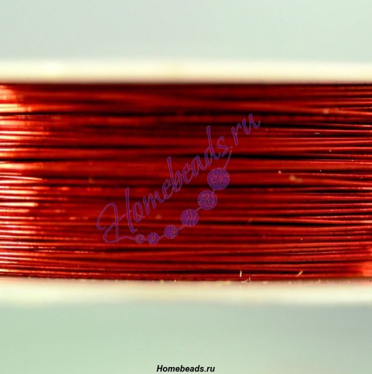 Проволока для бисероплетения 0,3 мм/50 м, красная