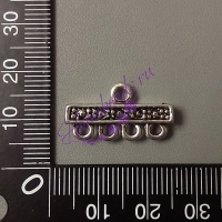Коннектор "307" с 1 на 4 нити, серебро, 2 шт