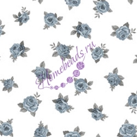 Ткани для пэчворка "PEPPY", 4500-120, розы, белый/голубой, 50*55 см