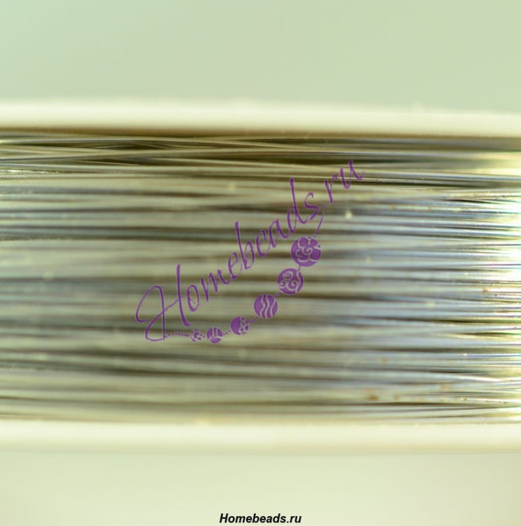 Проволока для бисероплетения 0,4 мм/50м, серебро