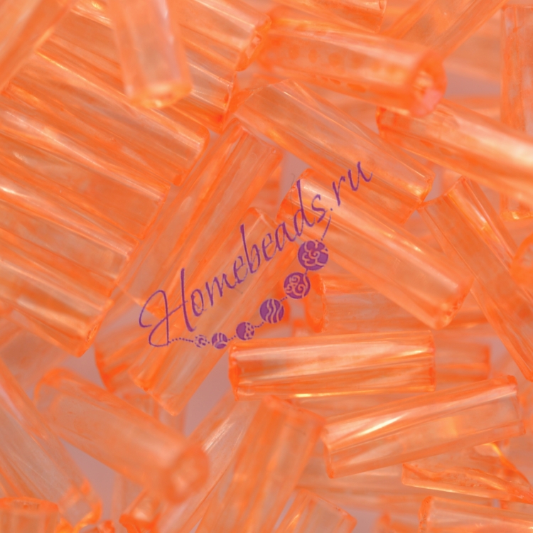 Стеклярус 01192-2, оранжевый, 7 мм