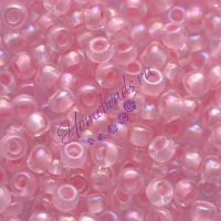 Бисер Чехия, прозрачный с прокрасом, радужный, розовый, 58594