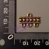 Коннектор "Точки" с 1 на 3 нити, античное золото, 2 шт