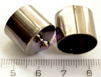 Концевики клеевые с петелькой 18*16 мм, цвет: черный никель, 2 шт