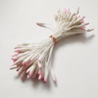Тычинки двухцветные 2 мм, бело-розовые, 60 шт