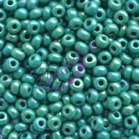 Бисер Чехия, керамический радужный, зеленый, 54240