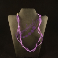 Шнур с замк. нейлон с органзой JS-010 лиловый