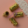Бейл "Трубочка" с тремя петельками, Золото 14x22 мм, 1 шт