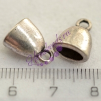 Концевики клеевые с петелькой 13*10*6 мм, цвет: серебро, 2 шт