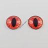 Глаза для игрушек, вертикальный зрачок, стекло, 12 мм, красный