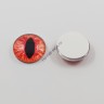 Глаза для игрушек, вертикальный зрачок, стекло, 12 мм, красный