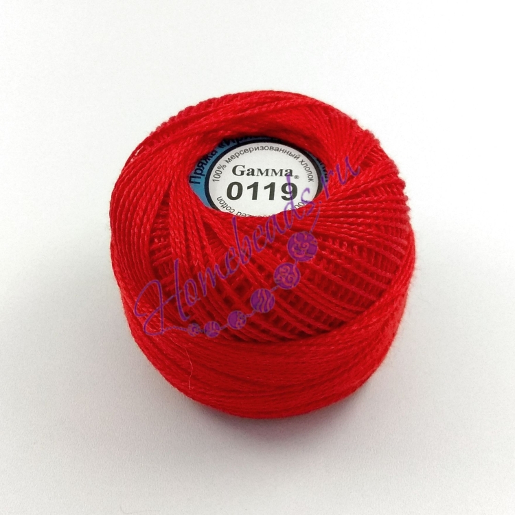 Пряжа для вязания "Ирис" Цвет: 0119 ярко-красный 10г