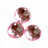 Стразы пришивные акриловые, круг, 12 мм, розовые