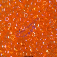 Бисер Чехия, прозрачный радужный, оранжевый, 91000