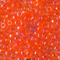 Бисер Чехия, прозрачный радужный, оранжевый, 91030
