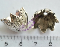Конус "Тюльпан" 15*18 мм (15 мм внутр), цвет: серебро