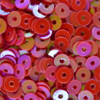 Пайетки плоские, 3 мм, цвет: перламутровый красный