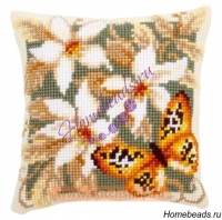 Набор для вышивания подушки Vervaco PN-0148254 "Оранжевая бабочка"