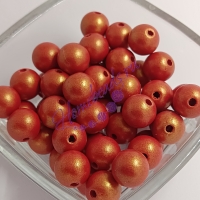 Бусины жемчужные полуматовые, 10 мм, круглые, красные
