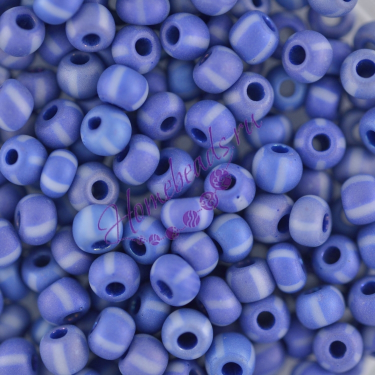 Бисер Чехия, керамический полосатый матовый, фиолетовый, 34030м