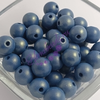 Бусины жемчужные полуматовые, 10 мм, круглые, синий