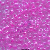 Бисер Чехия, прозрачный с прокрасом, розовый, 38877