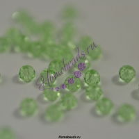 Стеклянные граненые бусины "Рондель" 3*2 мм светло-зеленый 455550