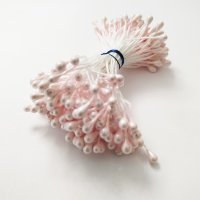 Тычинки глянцевые двухсторонние 3 мм, цвет: бледно-розовый, 60 шт