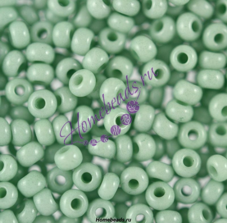 Бисер Чехия, керамика пастельных тонов, зеленый, 03162
