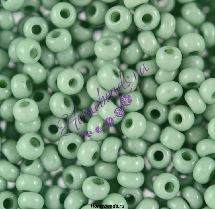 Бисер Чехия, керамика пастельных тонов, зеленый, 03163