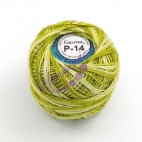 Пряжа для вязания "Ирис" меланж Цвет: Р-14 хаки-белый 10г