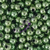 Бусины пластиковые под металл 4мм, зеленый травяной