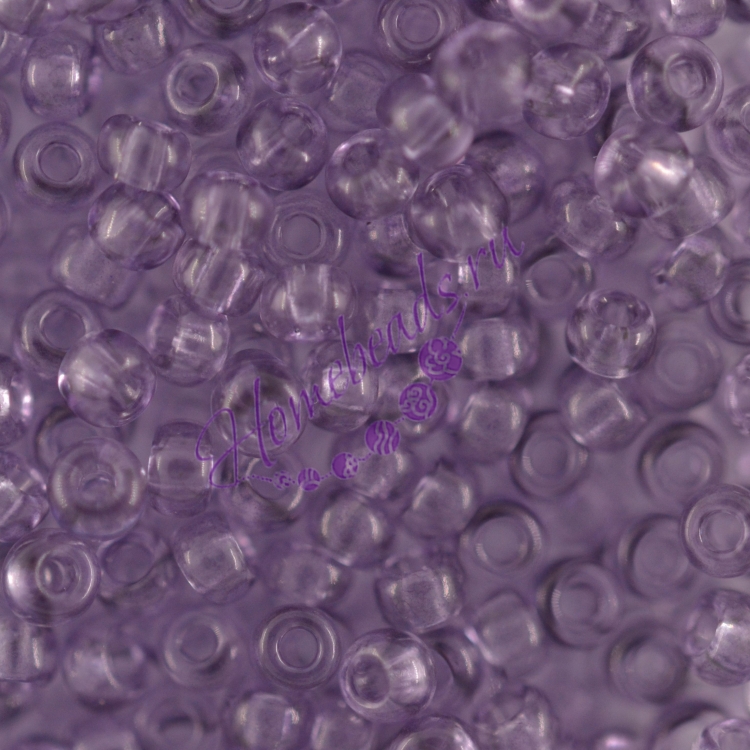 Бисер Чехия, прозрачный пастельных тонов, фиолетовый, 01121