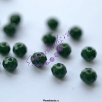 Стеклянные граненые бусины "Рондель" 3.5*4.5 мм зеленый 14Р359