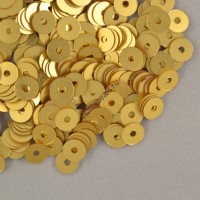 Пайетки плоские, 4 мм, цвет: 1506 темное золото