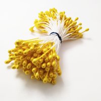 Тычинки глянцевые двухсторонние 3 мм, цвет: желтый, 60 шт