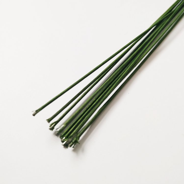 Проволока для цветов в оплетке, 40 см, зеленая, 1,3 мм