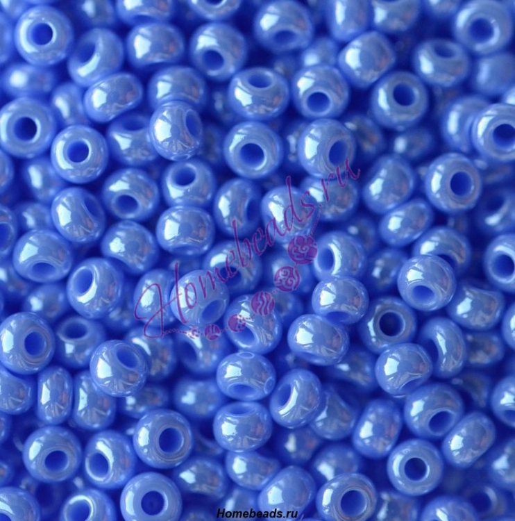 Бисер Чехия, керамический блестящий, синий, 38020
