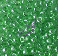 Бисер Чехия, прозрачный блестящий, зеленый, 56100-2