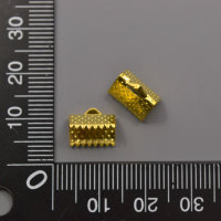 Зажимной концевик для лент, золото, 10х6 мм.