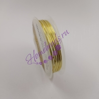 Ювелирная медная проволока для рукоделия, 0.8 мм, 3 метра, цвет: светлое золото